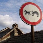 horse and cart caution