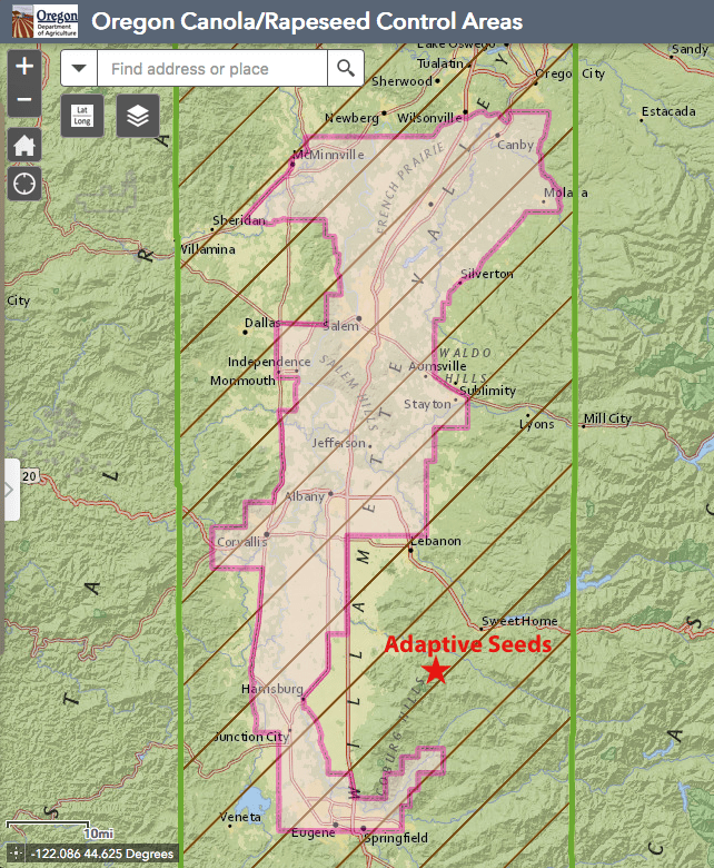 2019 Proposed Canola Exclusion Zone